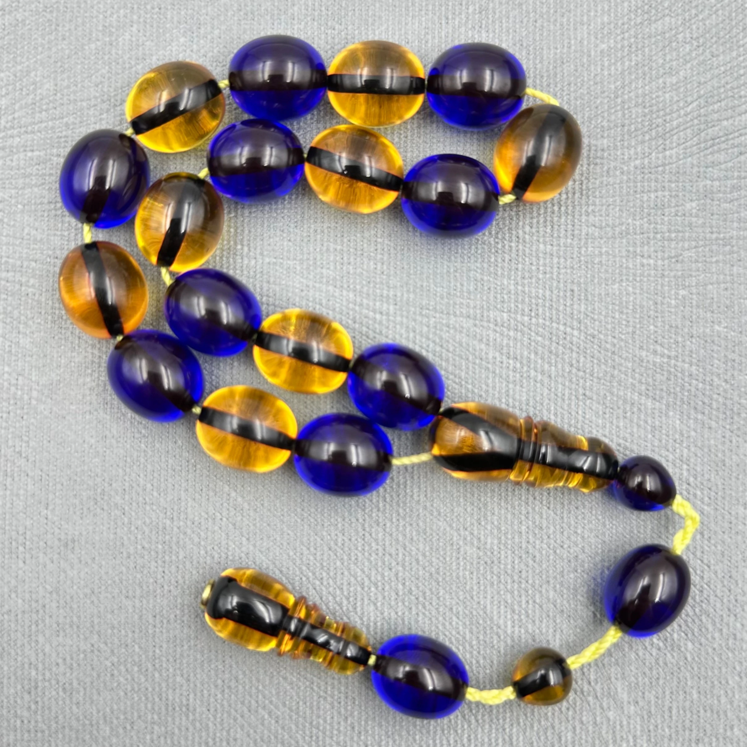 Enes ABDO Usta İşçilikli Sarı Lacivert Efe Maskot Tespih